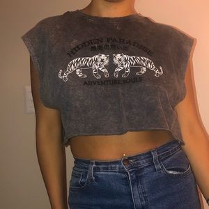 Graphic Grey Tank Top